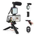 Vlog Kit – LED Light, Microphone &amp; Phone Tripod Set for Content Creation