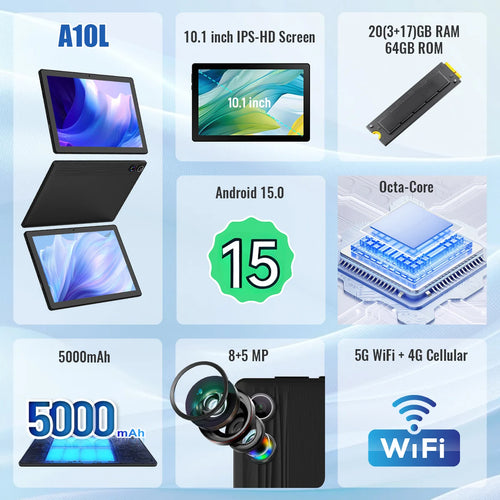 2026 Android 15 10-Inch Tablet – Full Productivity &amp; Entertainment Set (20GB RAM + Accessories Included)