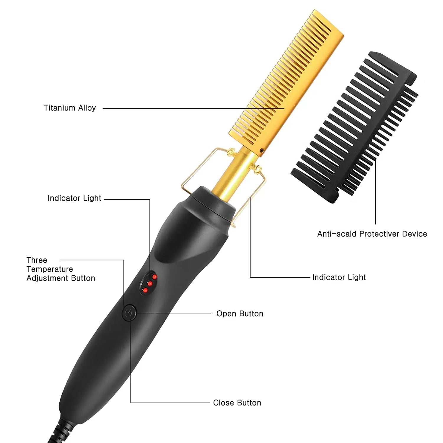 2-in-1 Hot Comb Hair Straightener