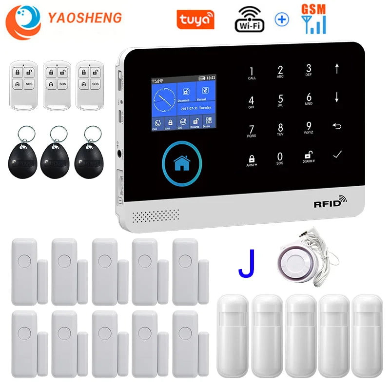 Tuya Smart WiFi + GSM Home Alarm System – Wireless Security Protection Kit