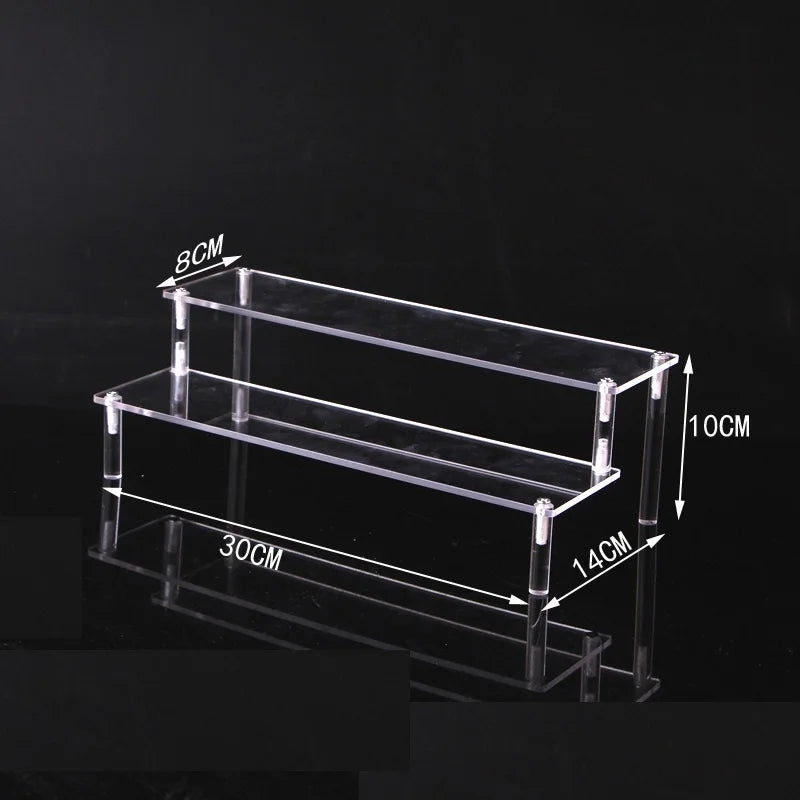 Black Acrylic Riser Display Shelf – Multi-Level Perfume & Cosmetic Organizer