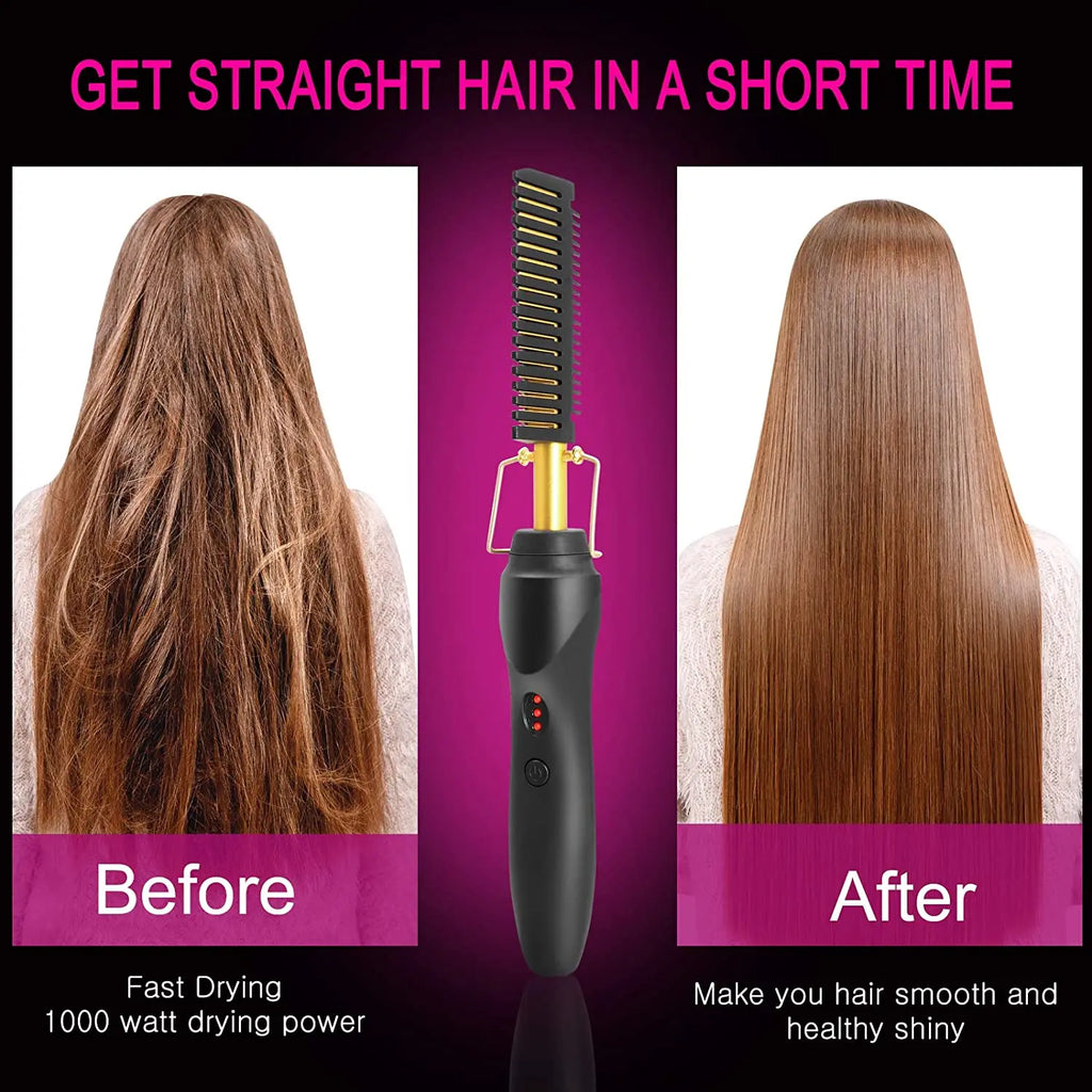 2-in-1 Hot Comb Hair Straightener