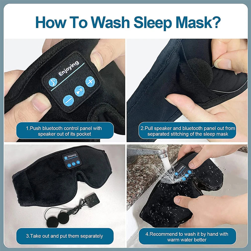Bluetooth Sleep Headphones Eye Mask – Comfort, Music &amp; Deep Sleep