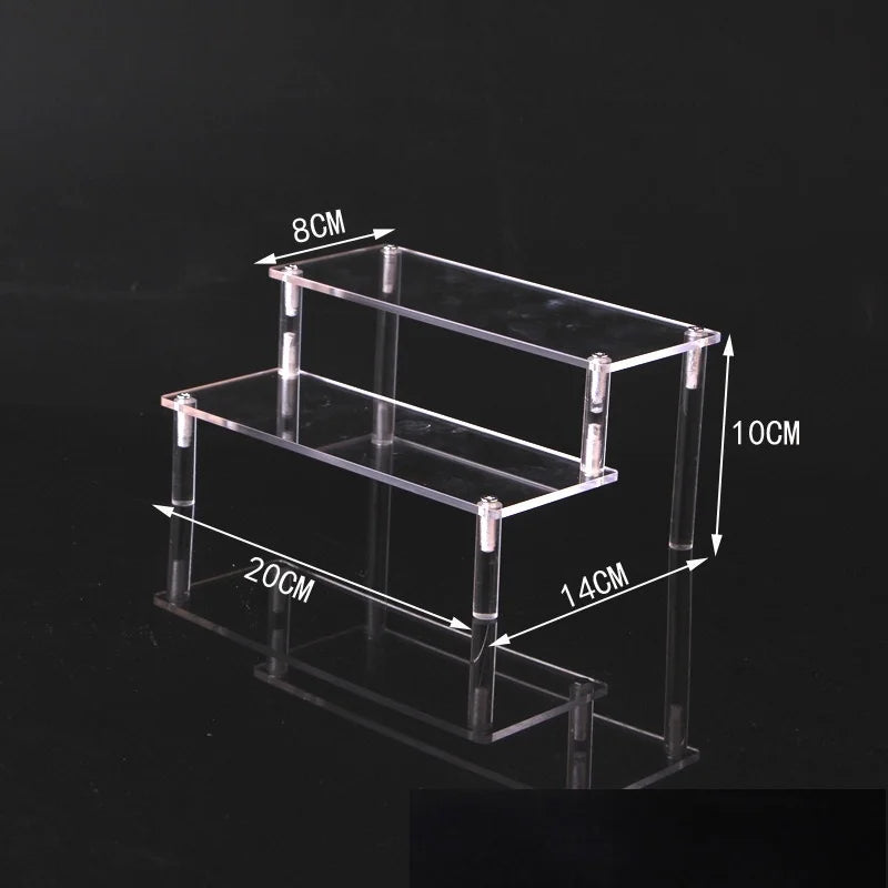 Black Acrylic Riser Display Shelf – Multi-Level Perfume & Cosmetic Organizer