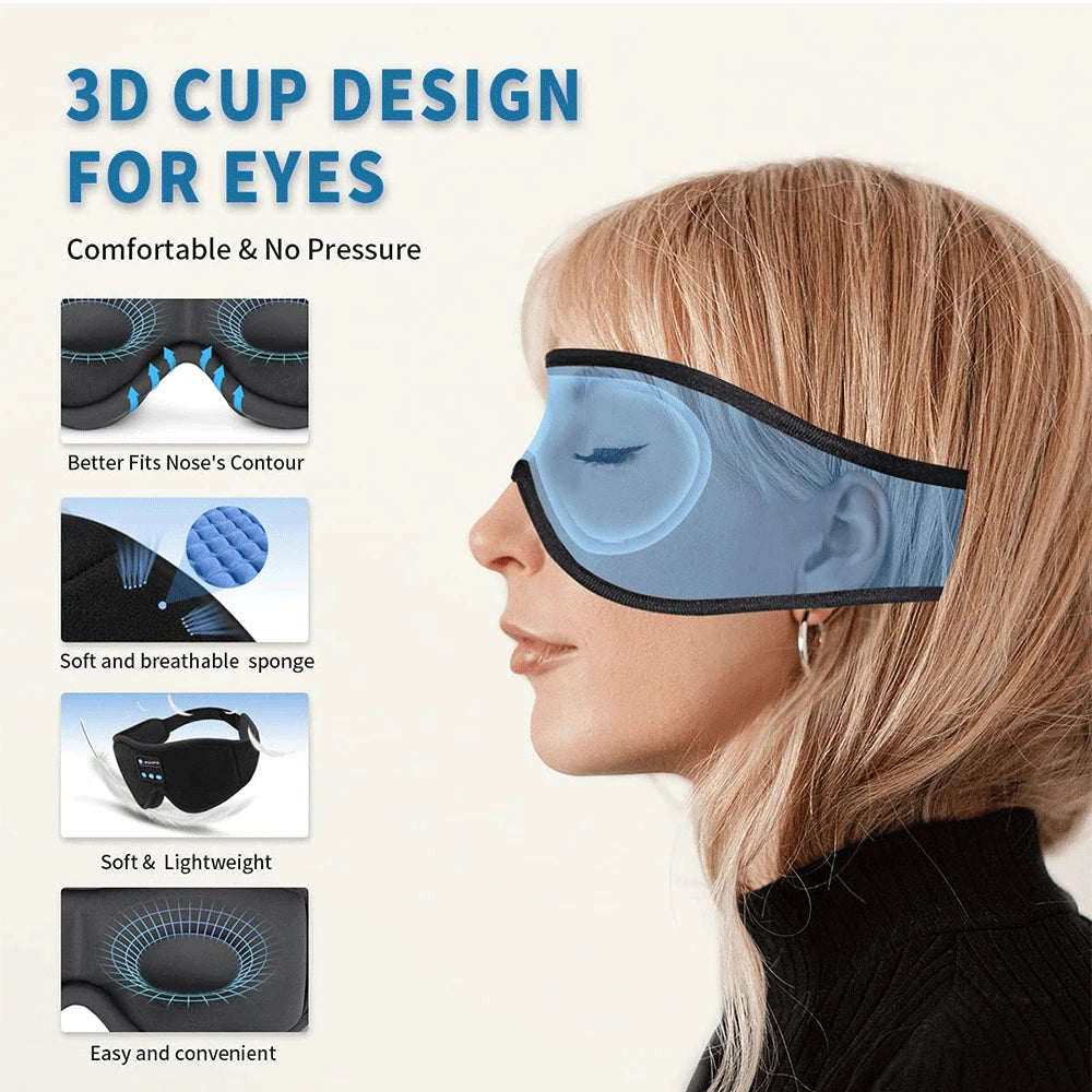 Bluetooth Sleep Headphones Eye Mask – Comfort, Music &amp; Deep Sleep