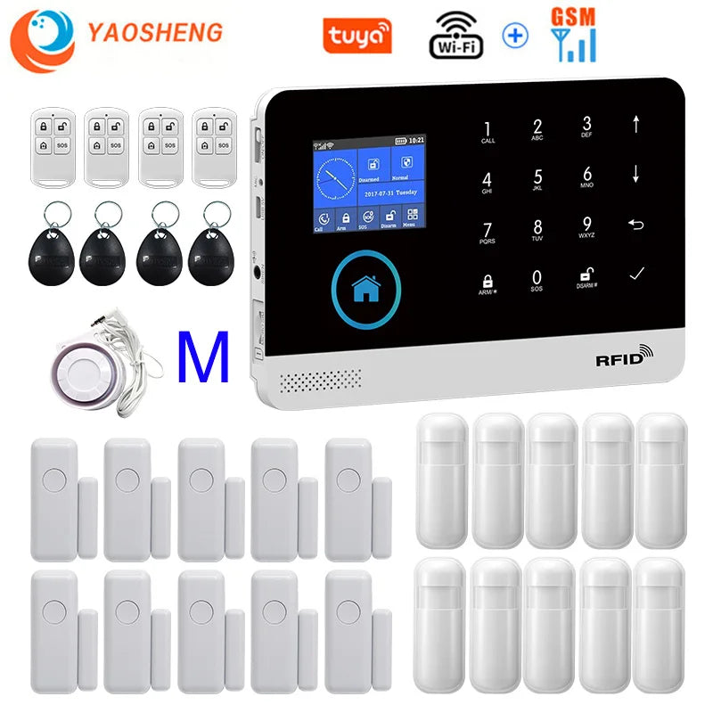 Tuya Smart WiFi + GSM Home Alarm System – Wireless Security Protection Kit