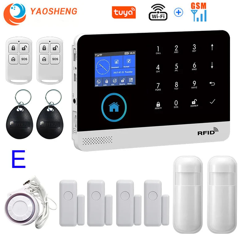 Tuya Smart WiFi + GSM Home Alarm System – Wireless Security Protection Kit