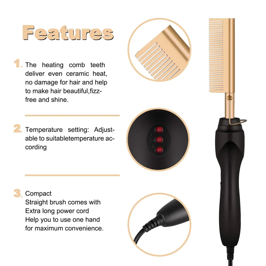 2-in-1 Hot Comb Hair Straightener