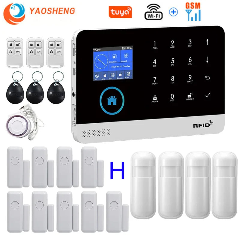 Tuya Smart WiFi + GSM Home Alarm System – Wireless Security Protection Kit
