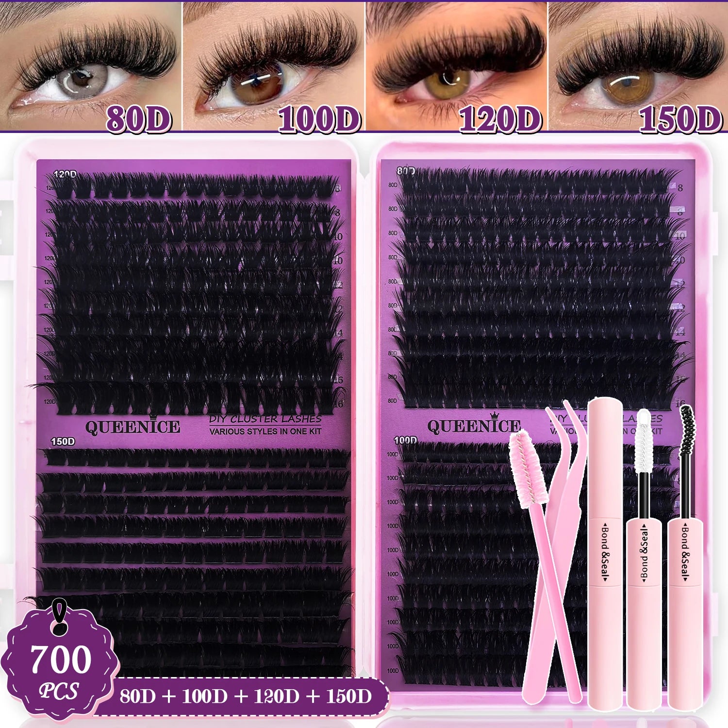 DIY Lash Extension Kit™ – Wispy Cluster Lashes with Bond & ; Seal