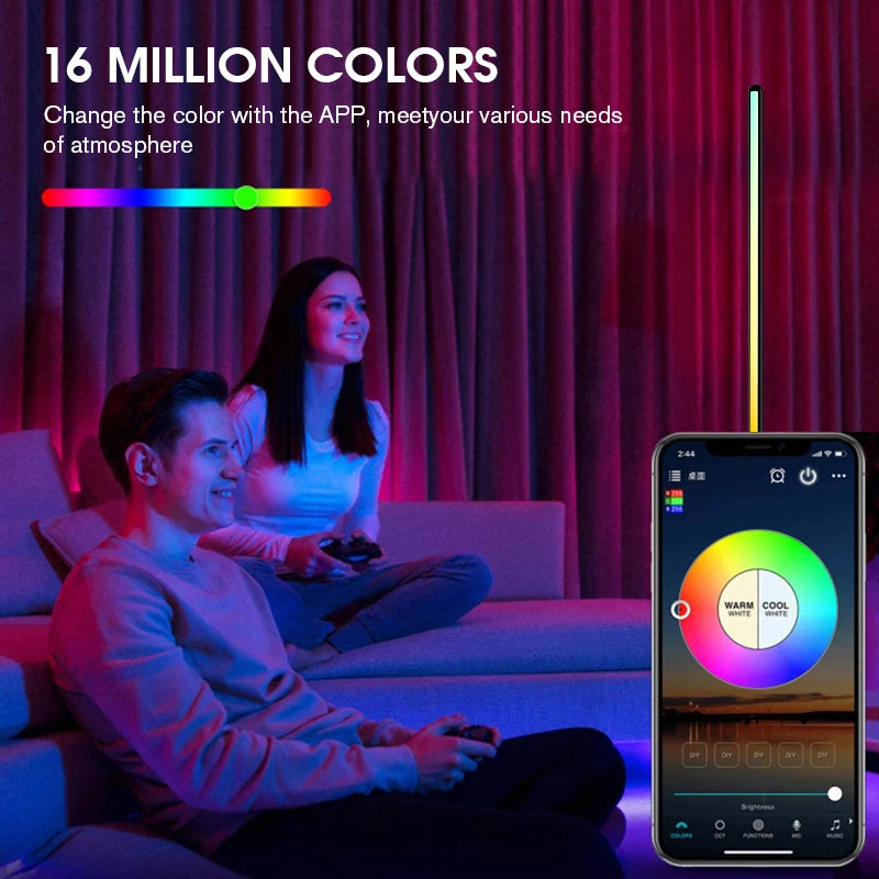 RGB LED Smart Floor Lamp – Modern, Music-Sync, and Fully Customizable