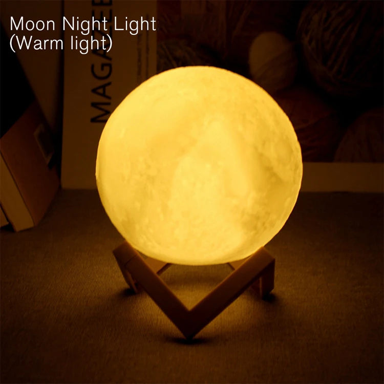 3D Moon LED Book Light – Galaxy Night Lamp for Bedroom &amp; Gift