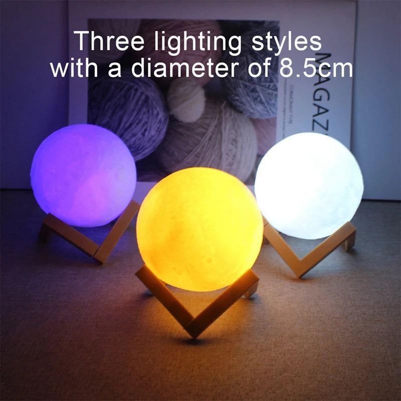 3D Moon LED Book Light – Galaxy Night Lamp for Bedroom &amp; Gift