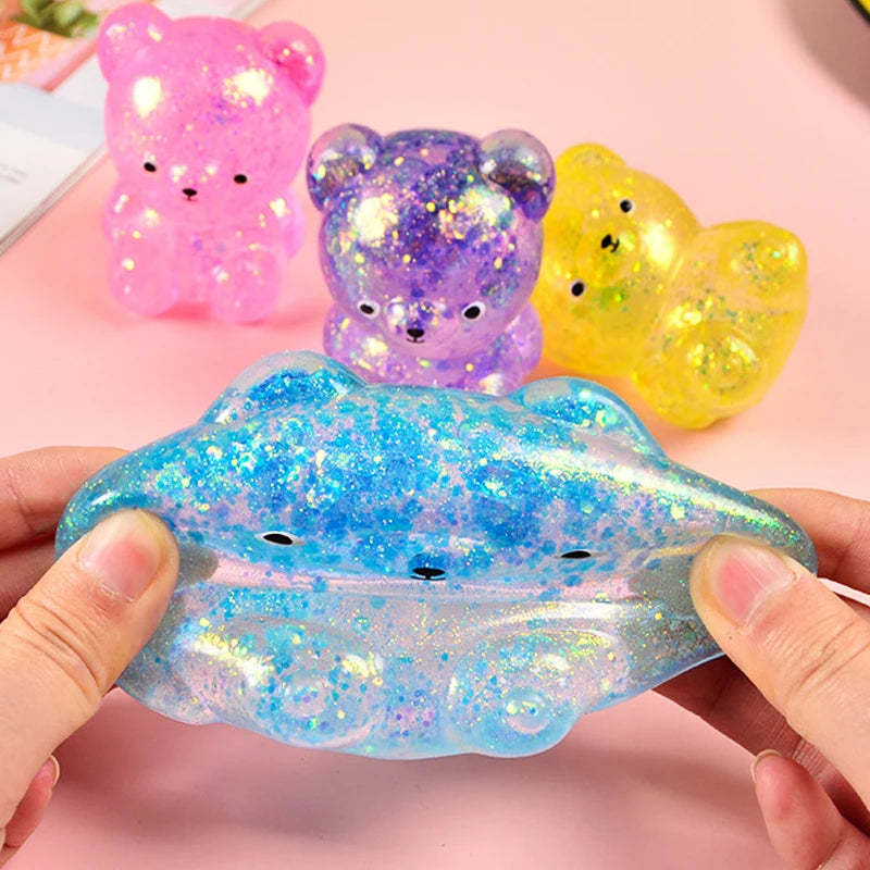 Glitter Gummy Bear Squishy™ Stress Relief Toy