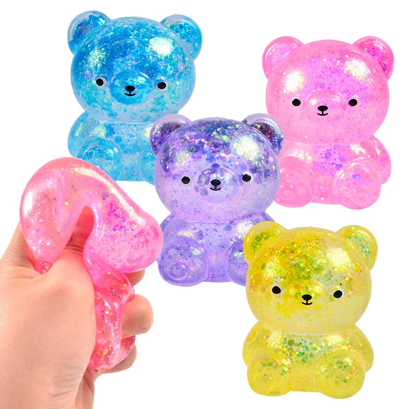 Glitter Gummy Bear Squishy™ Stress Relief Toy