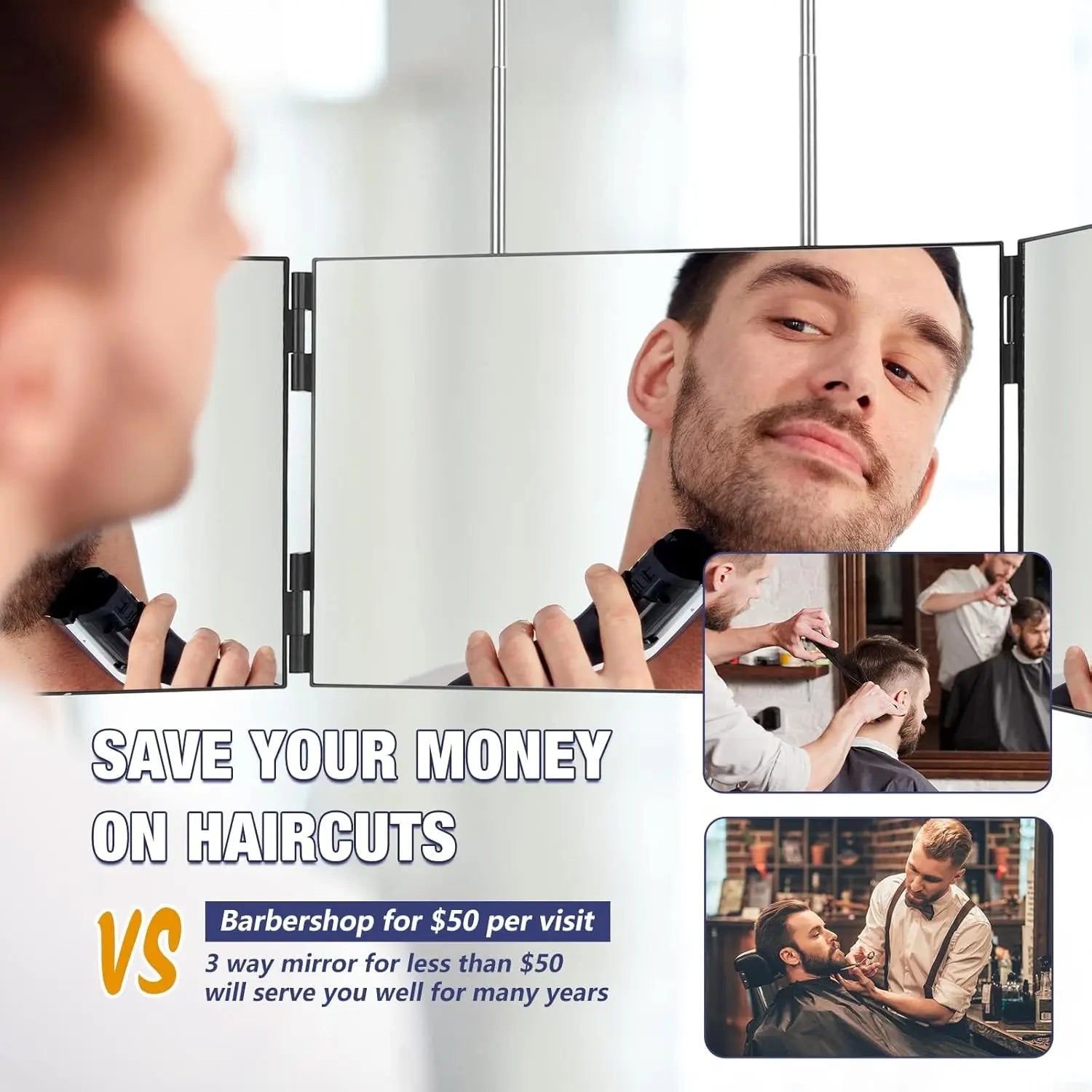 360° Trifold Vanity Mirror™ – Portable Adjustable Makeup &amp; Grooming Mirror