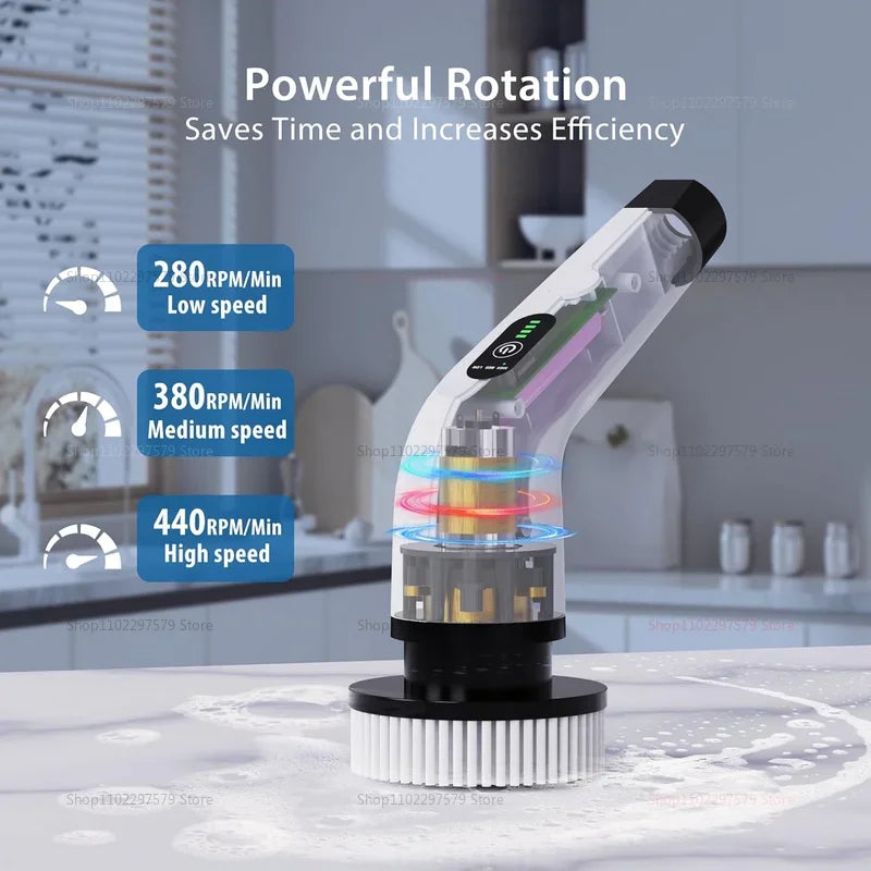 9-in-1 Electric Spin Scrubber – Cordless Cleaning Brush with Adjustable Handle
