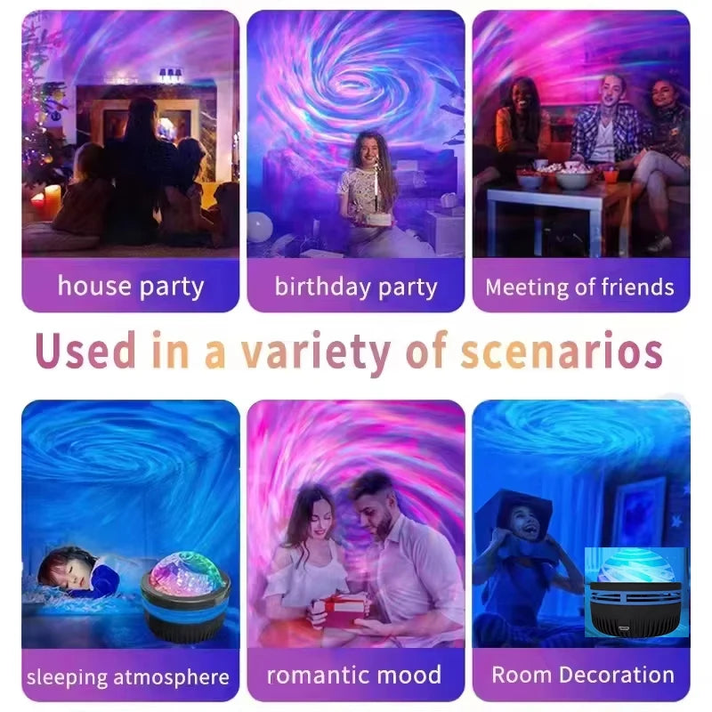 LED Galaxy Projector Night Light – Colorful Starry Sky for Bedrooms & Parties