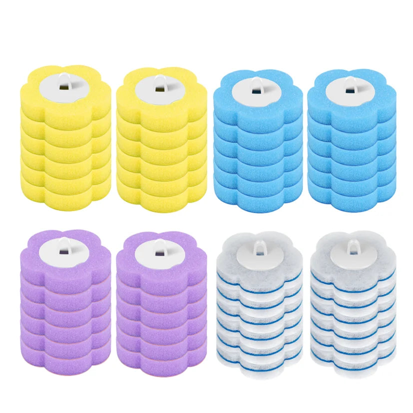Disposable Toilet Brush Cleaning Kit – Wall-Mounted Toilet Bowl Brush with Long Handle &amp; 24 Replacement Heads