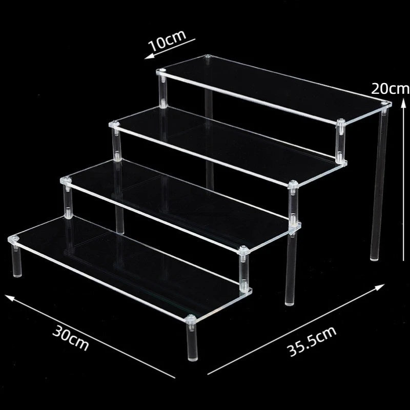 Black Acrylic Riser Display Shelf – Multi-Level Perfume & Cosmetic Organizer