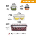 8-Piece BPA-Free Airtight Food Storage Container Set with Locking Lids