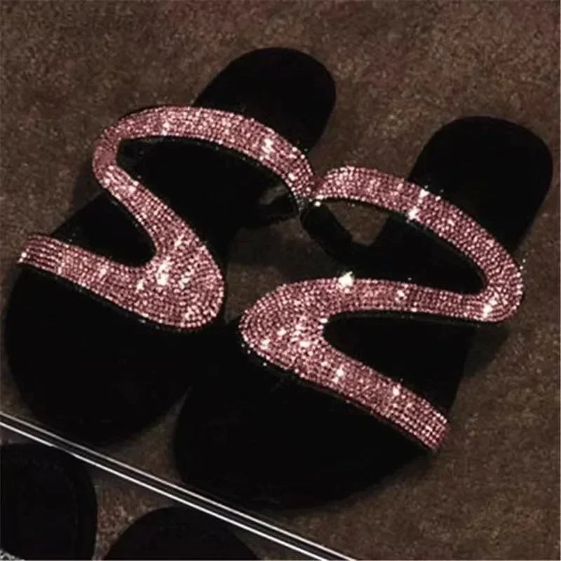 Rhinestone Summer Sandals™ – Lightweight Beach Slip-On Flats