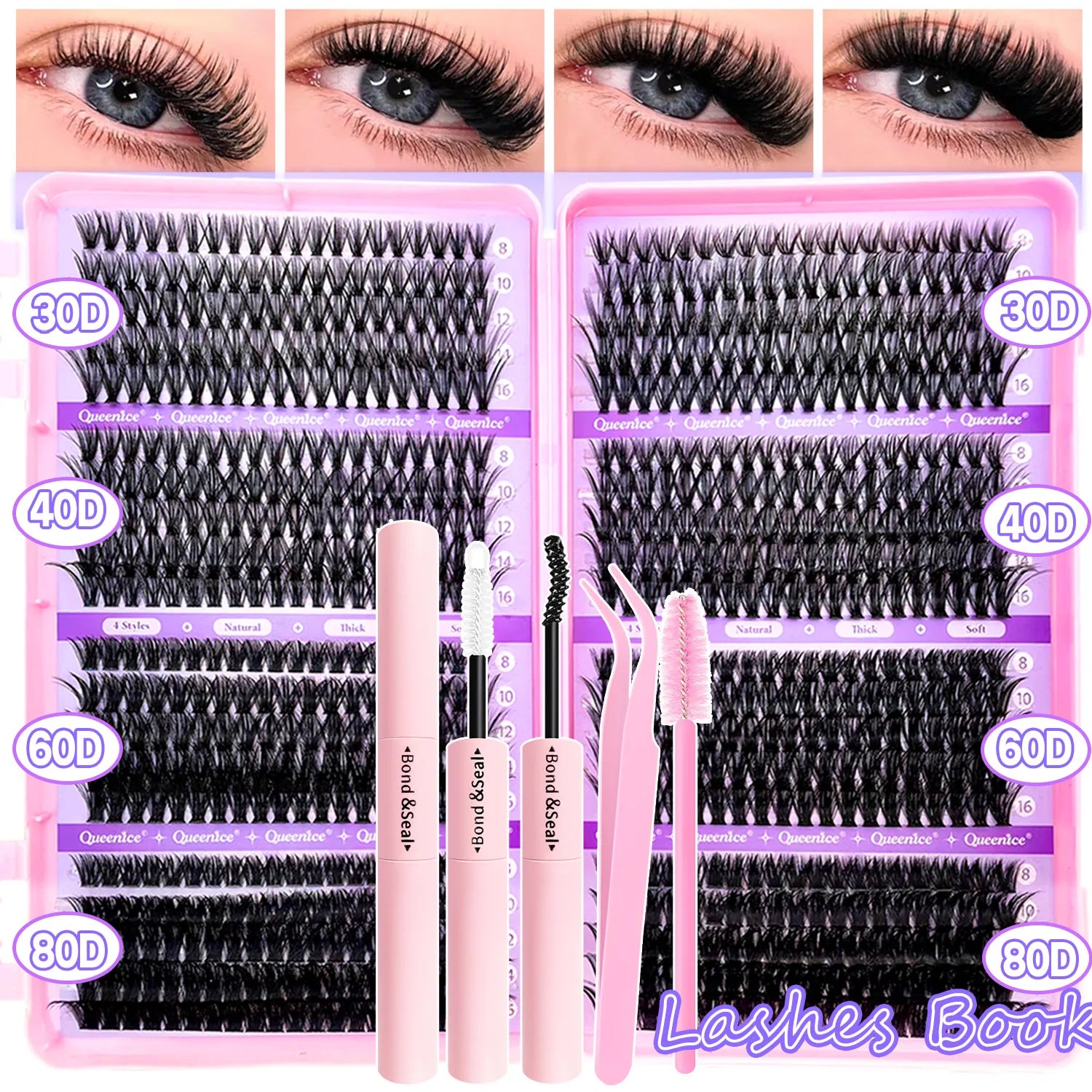 DIY Lash Extension Kit™ – Wispy Cluster Lashes with Bond & ; Seal
