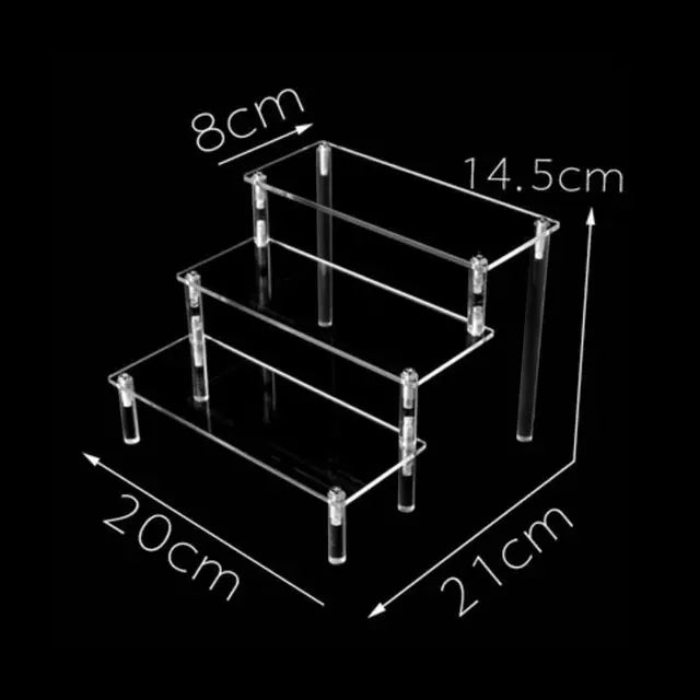 Black Acrylic Riser Display Shelf – Multi-Level Perfume & Cosmetic Organizer