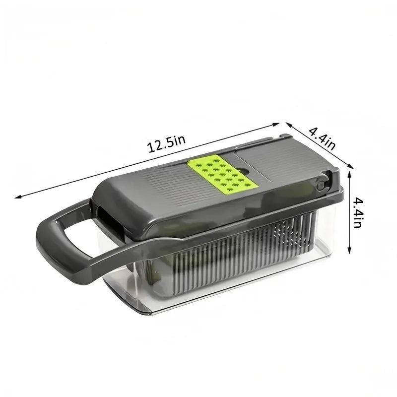 Multifunctional Vegetable Chopper &amp; Food Slicer – 8 Interchangeable Blades for Fruits, Vegetables &amp; Meal Prep