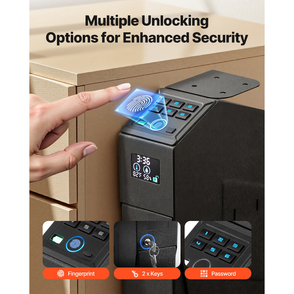 Smart Handgun Safe – Fingerprint, Password &amp; Key Quick Access Lock Box