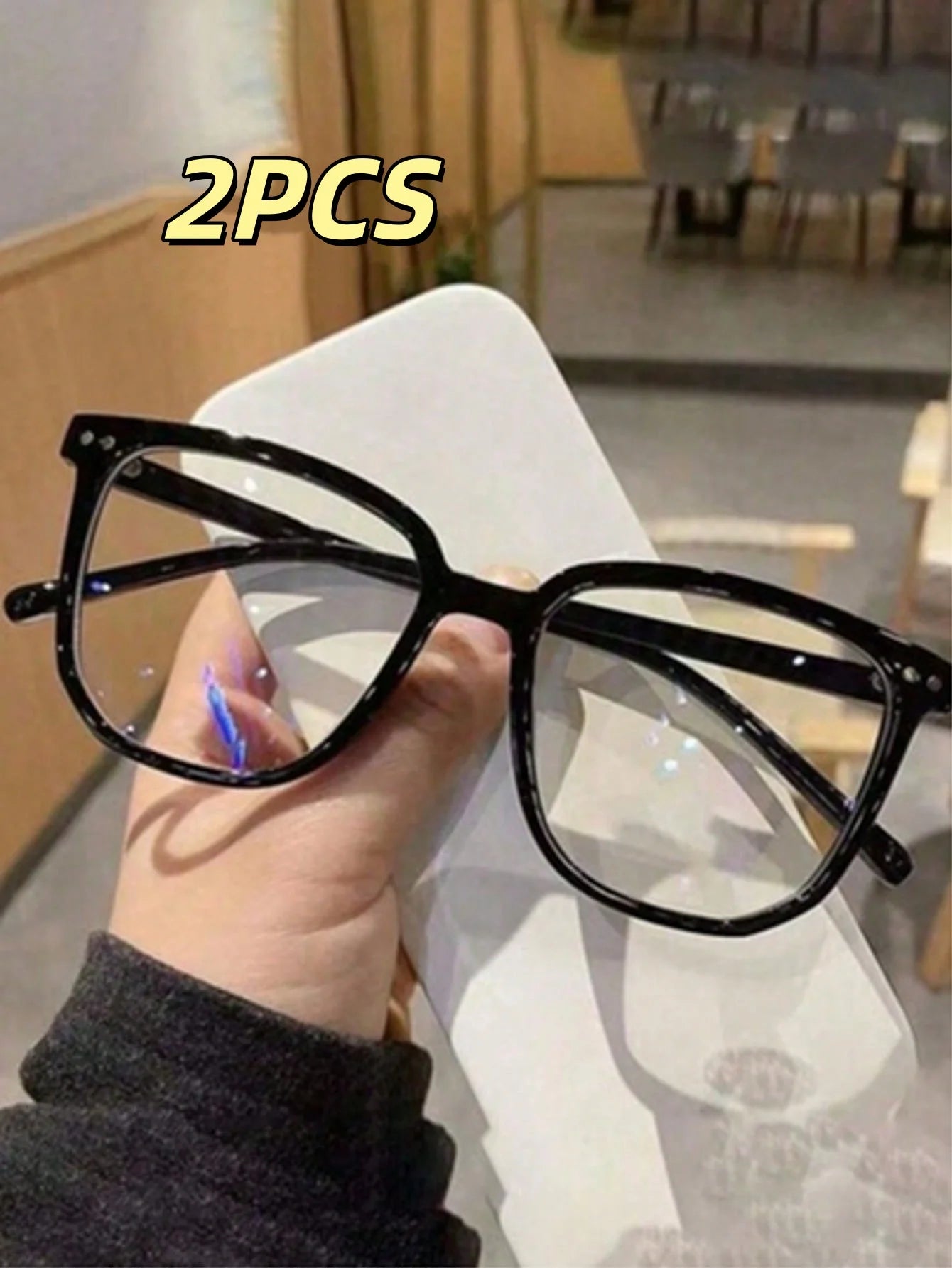 Universal Square Frame Fashion Glasses – Clear Lens Campus Style Eyewear (1/2/3 Pairs)