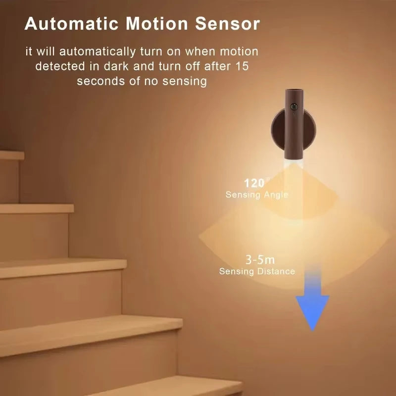 Smart Motion Sensor LED Night Light – USB Rechargeable Magnetic Lamp