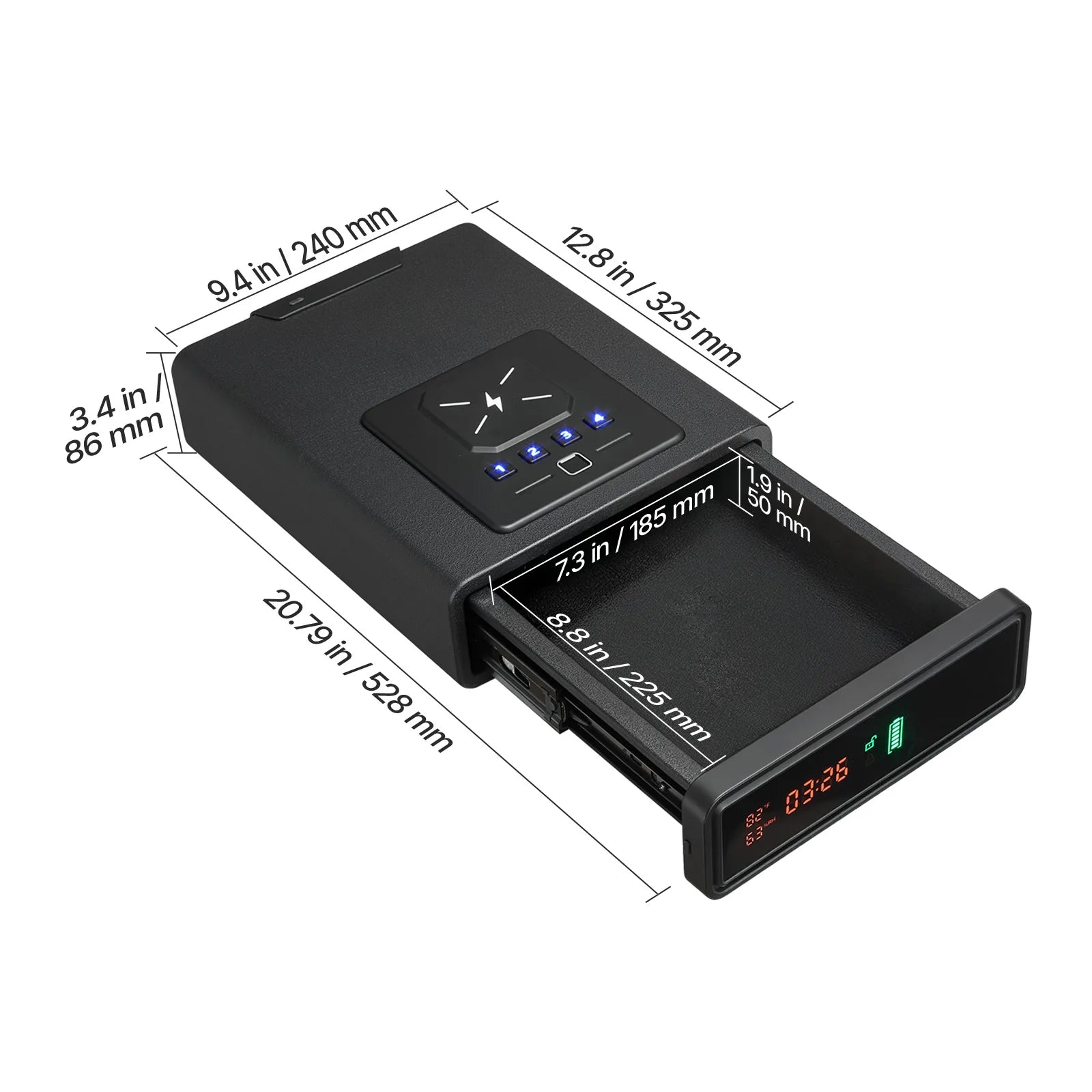 Smart Handgun Safe – Fingerprint, Password &amp; Key Quick Access Lock Box