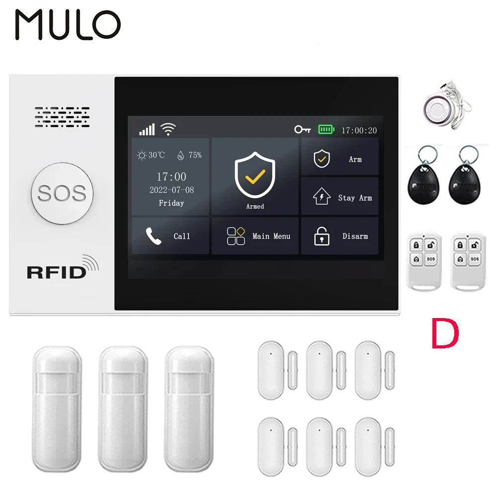 Smart Home Security Alarm System – 4G GSM WiFi Wireless Burglar Protection Kit