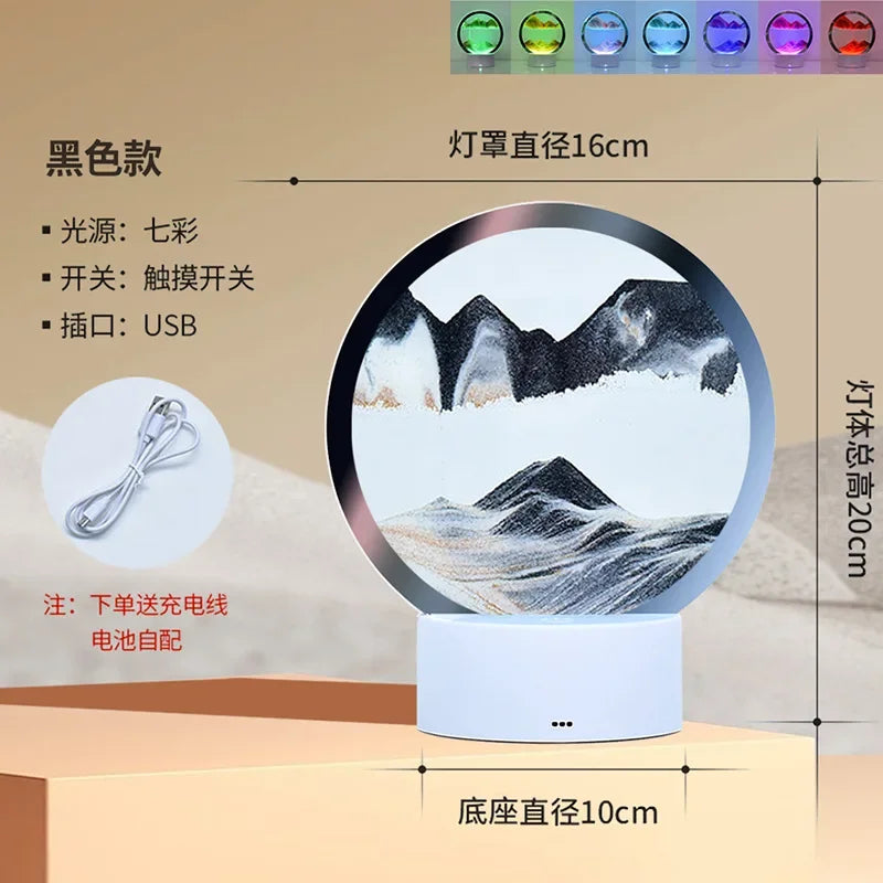 LED RGB Moving Sandscape Lamp – Product Description