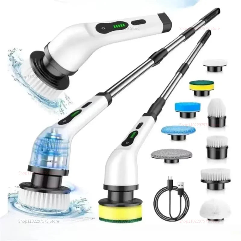 9-in-1 Electric Spin Scrubber – Cordless Cleaning Brush with Adjustable Handle