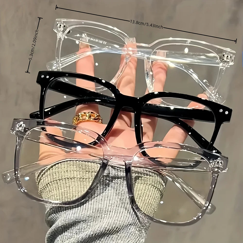 Universal Square Frame Fashion Glasses – Clear Lens Campus Style Eyewear (1/2/3 Pairs)