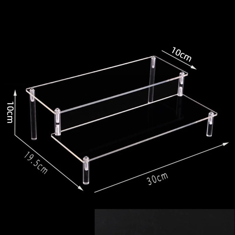 Black Acrylic Riser Display Shelf – Multi-Level Perfume & Cosmetic Organizer