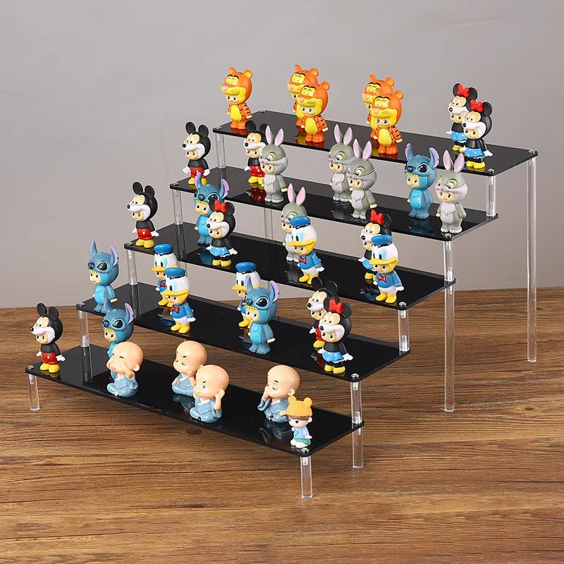 Black Acrylic Riser Display Shelf – Multi-Level Perfume & Cosmetic Organizer