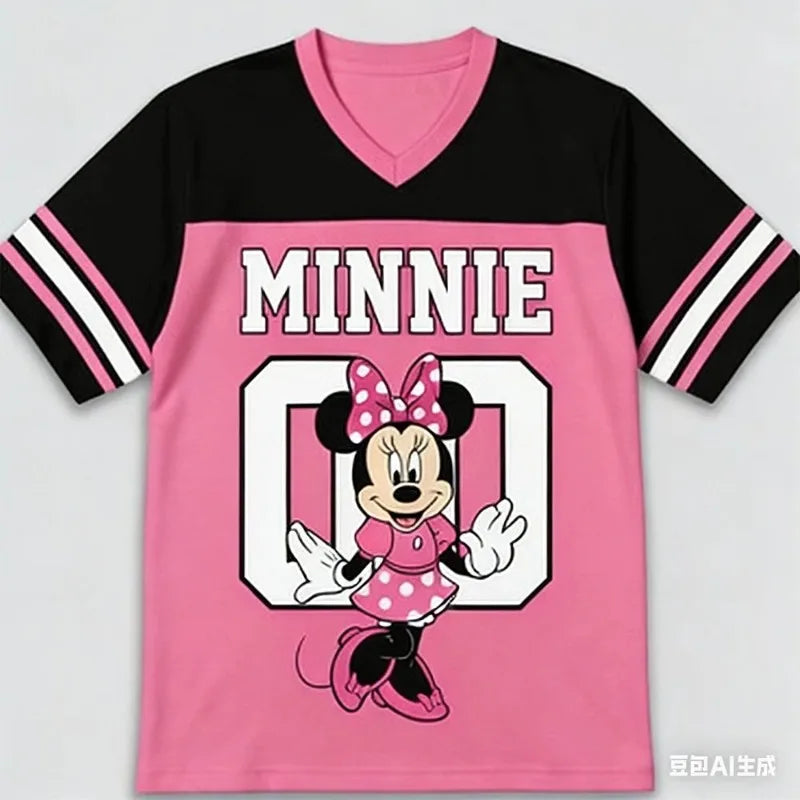 Summer Mickey Cartoon Home T-Shirt – Quick-Dry Breathable Sportswear for Women, Men & Kids