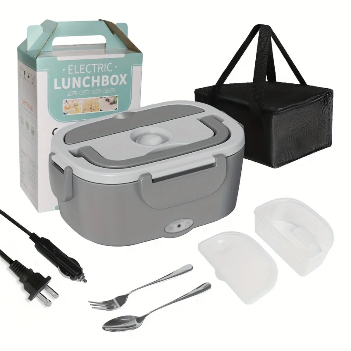 Electric Lunch Box Food Heater – Double Compartment Portable Food Warmer for Home, Office, Car &amp; Truck