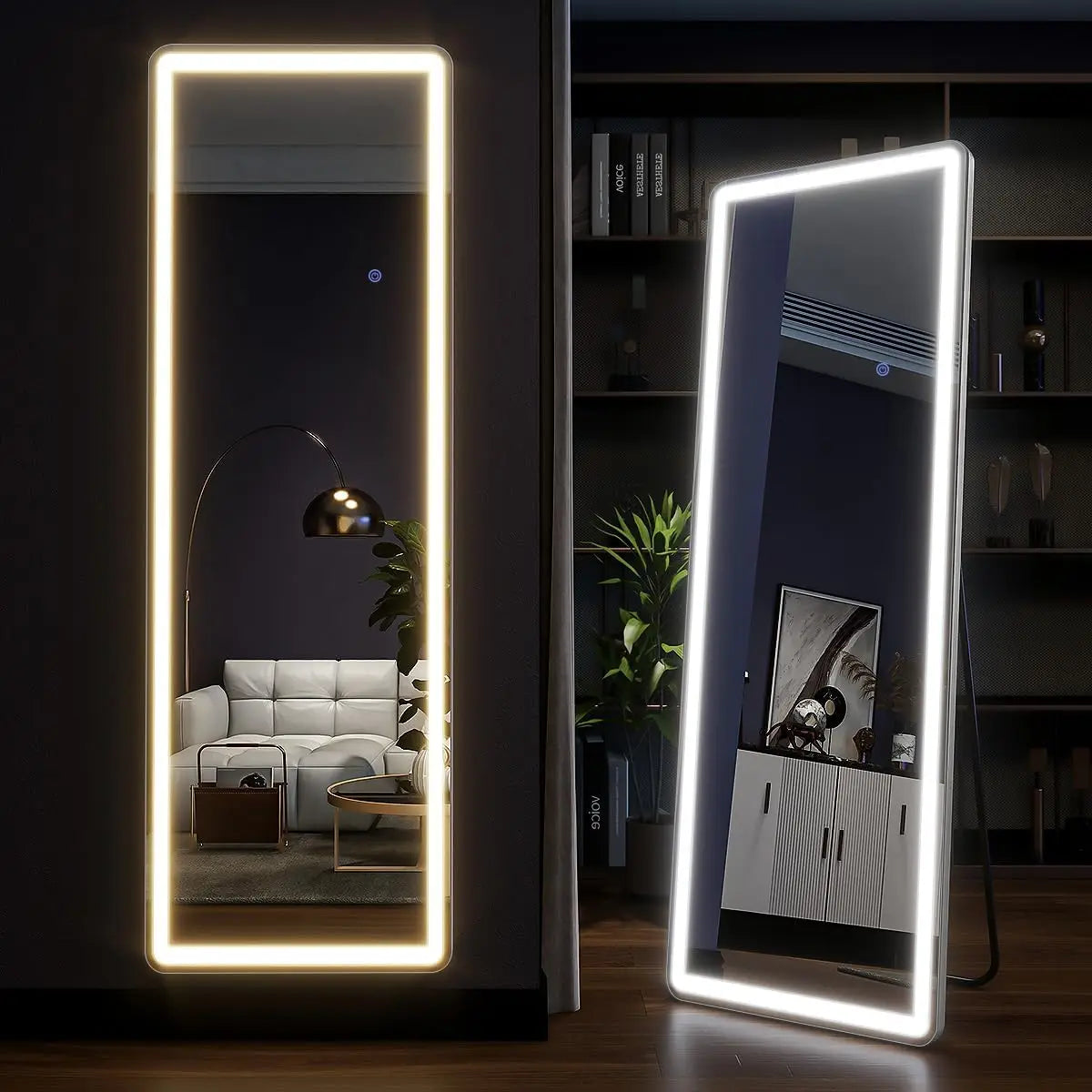 63”x20” LED Full Length Mirror with Lights – Modern Lighted Floor Mirror