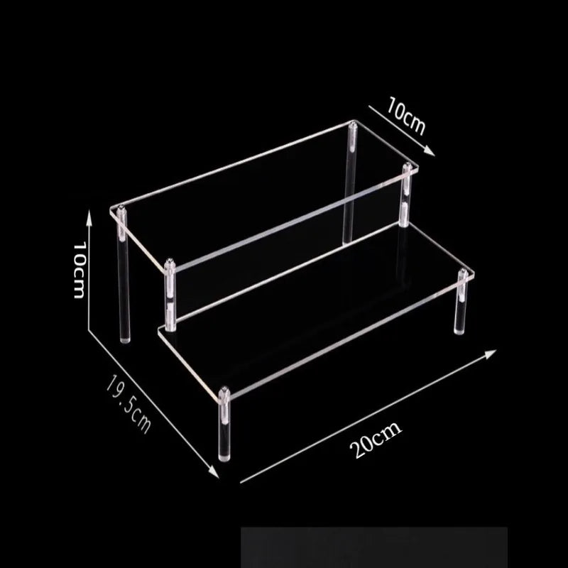 Black Acrylic Riser Display Shelf – Multi-Level Perfume & Cosmetic Organizer