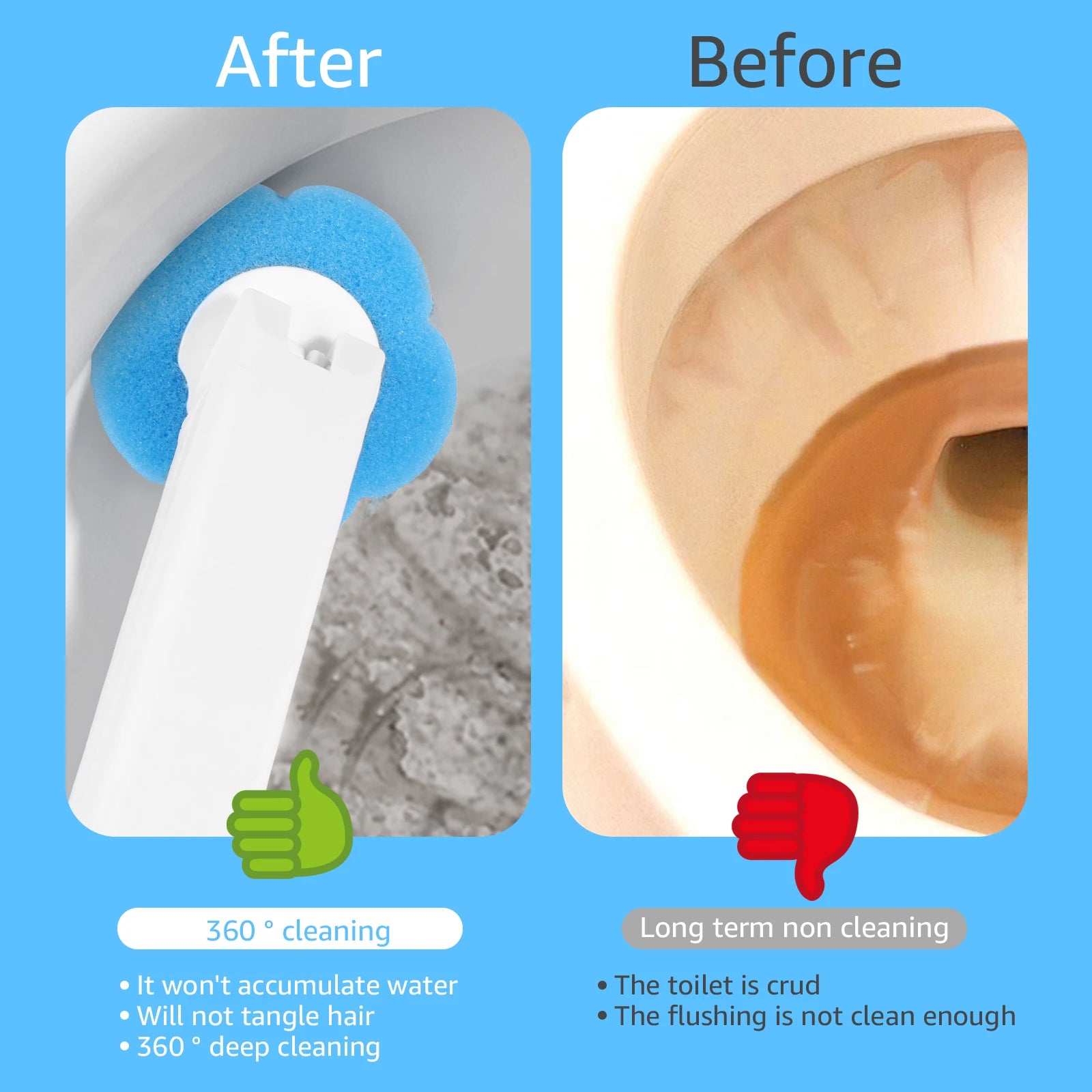 Disposable Toilet Brush Cleaning Kit – Wall-Mounted Toilet Bowl Brush with Long Handle &amp; 24 Replacement Heads