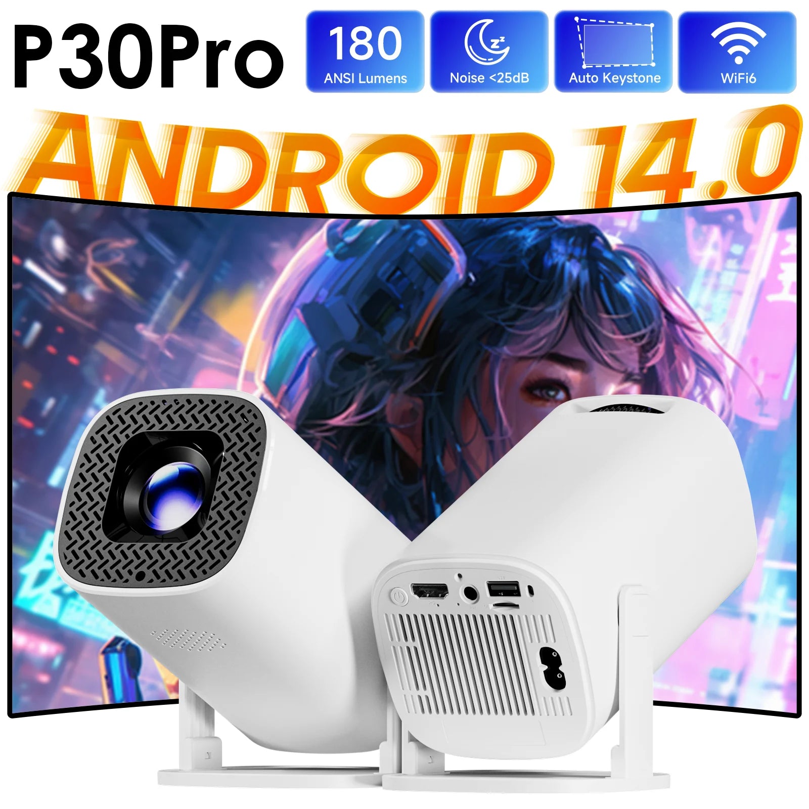 Smart Mini Projector P30 Pro – Home Cinema Experience Anywhere