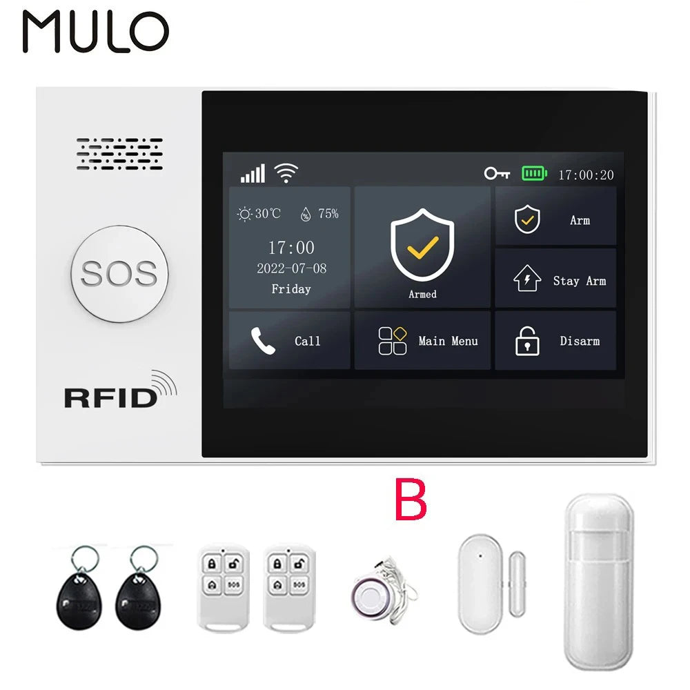 Smart Home Security Alarm System – 4G GSM WiFi Wireless Burglar Protection Kit
