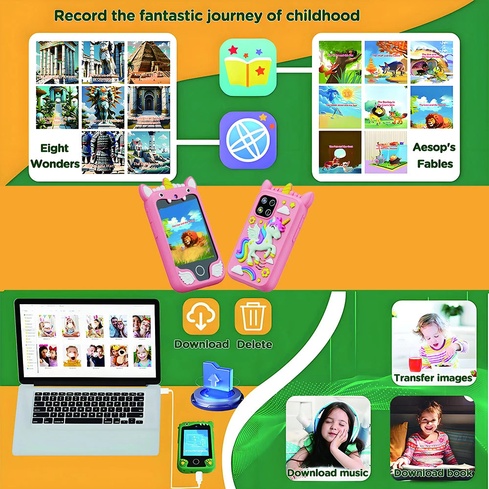 Mini Kids Smart Phone – Educational Toy with Camera, Music &; Learning Games