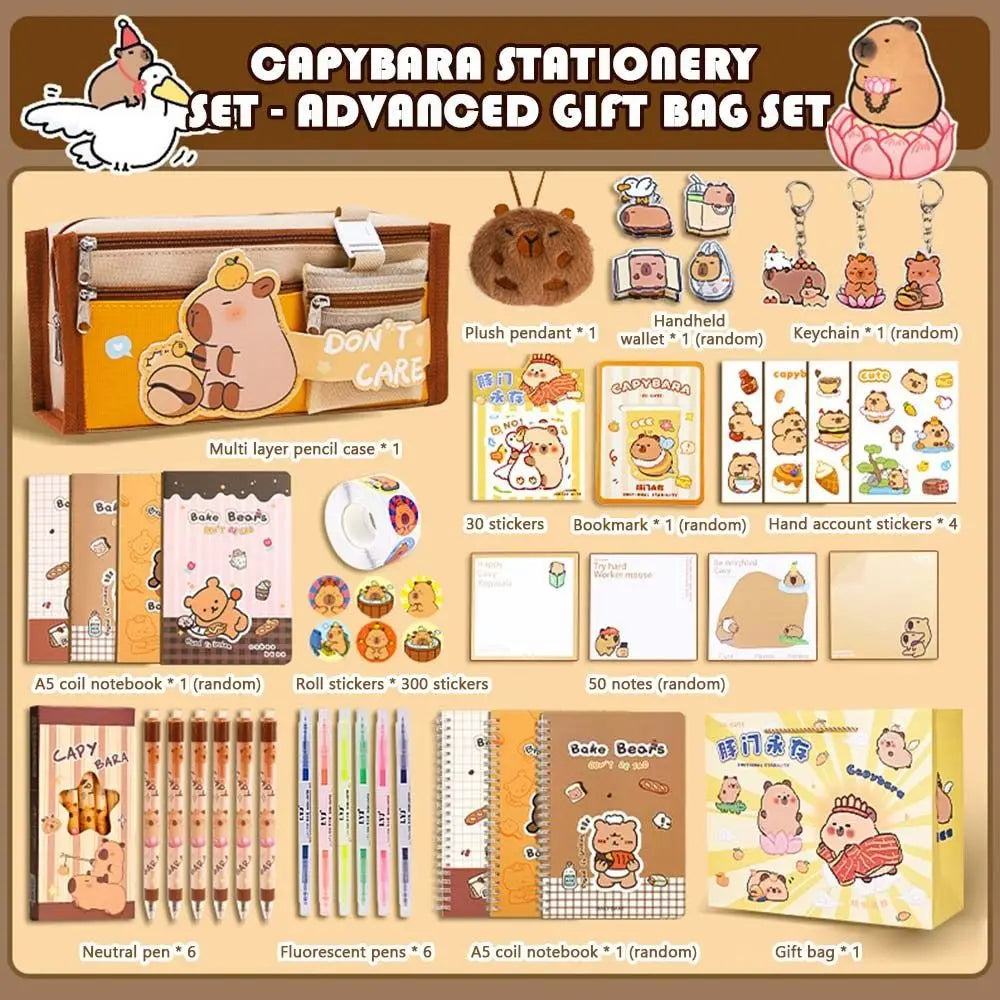 Capybara Stationery Gift Set™ – Complete Back-to-School Kit