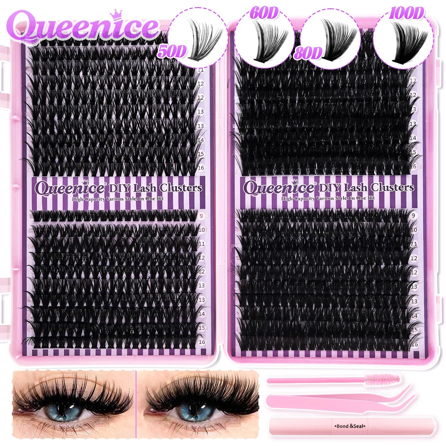 DIY Lash Extension Kit™ – Wispy Cluster Lashes with Bond & ; Seal