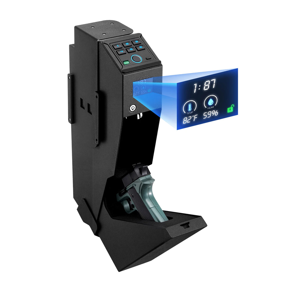 Smart Handgun Safe – Fingerprint, Password &amp; Key Quick Access Lock Box